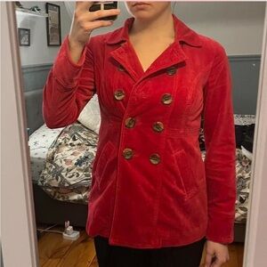 Boden Pink Pea Coat Classic Velvet